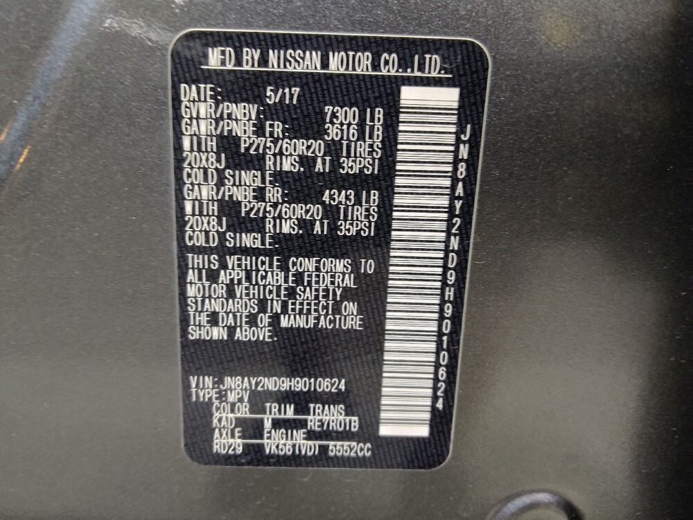 2017 Nissan Armada in Lakeland, FL 33815 - 18131006 33