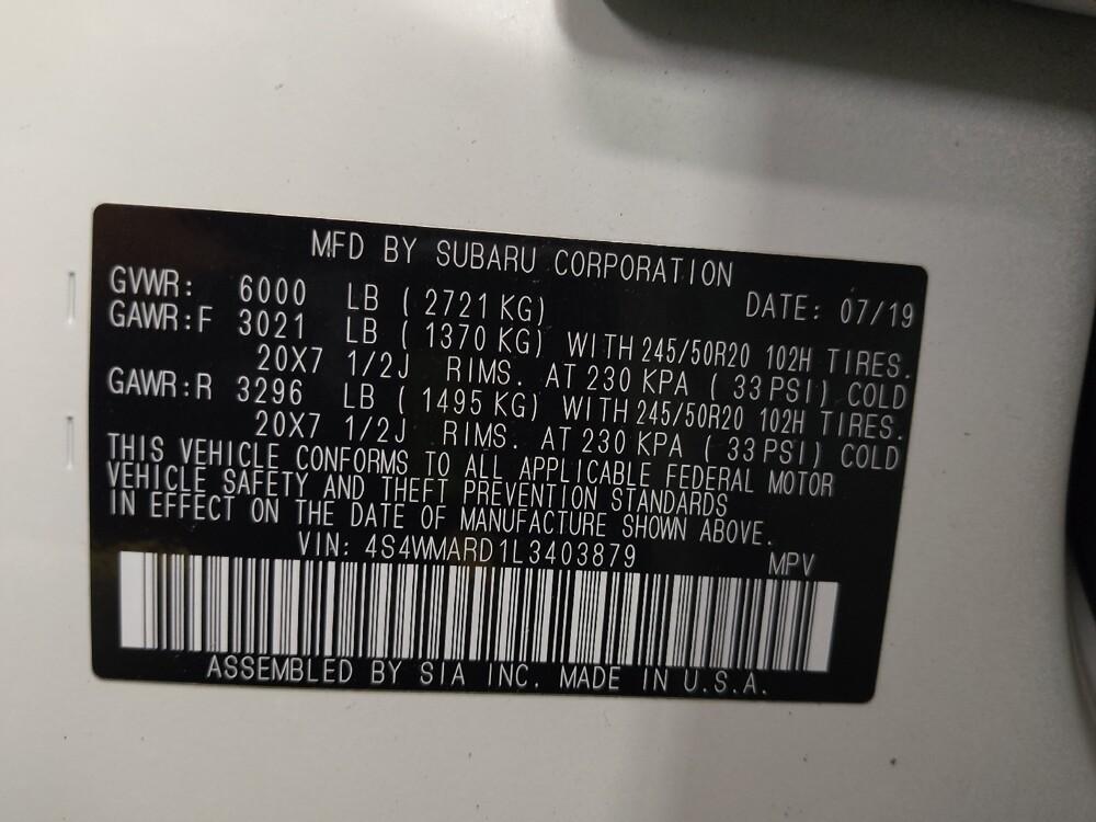 2020 Subaru Ascent in Lakeland, FL 33815 - 18131010 33