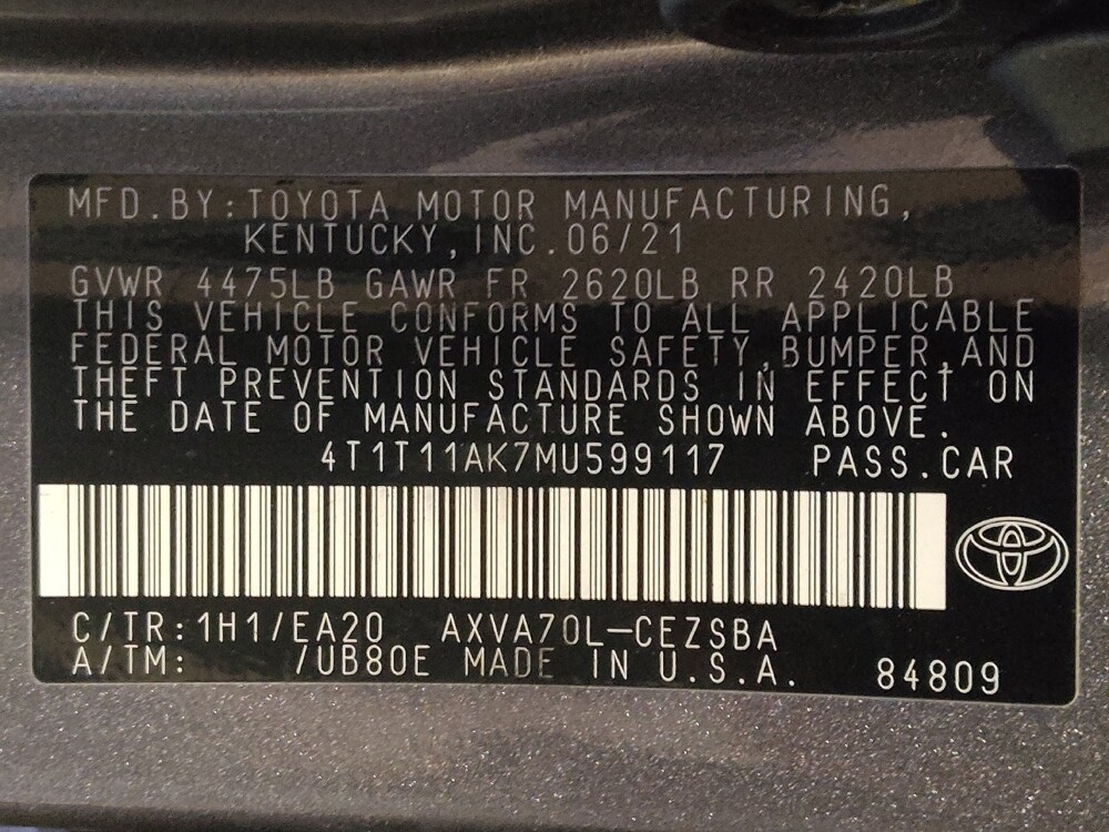 2021 Toyota Camry in Jacksonville, FL 32225 - 18131031 33