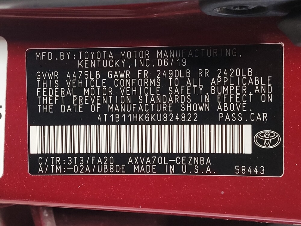 2019 Toyota Camry in Gainesville, FL 32609 - 18131035 33