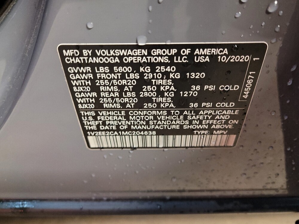 2021 Volkswagen Atlas in Conway, SC 29526 - 18131089 33