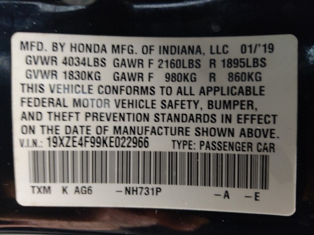 2019 Honda Insight in Houston, TX 77074 - 18131193 33