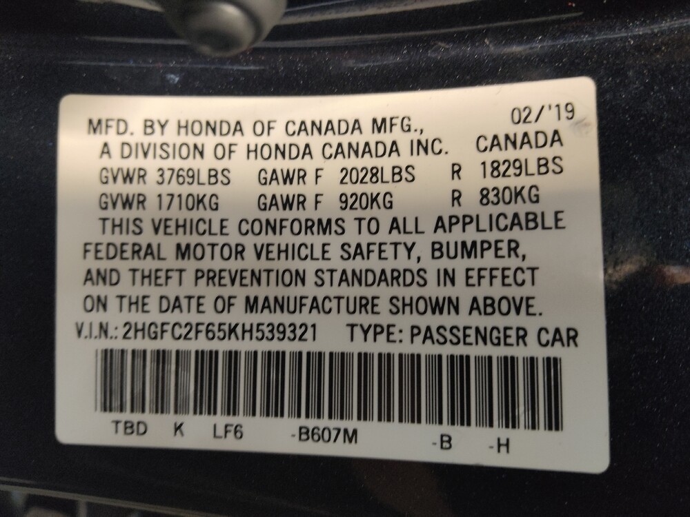 2019 Honda Civic in Fairfield, OH 45014 - 18131218 33