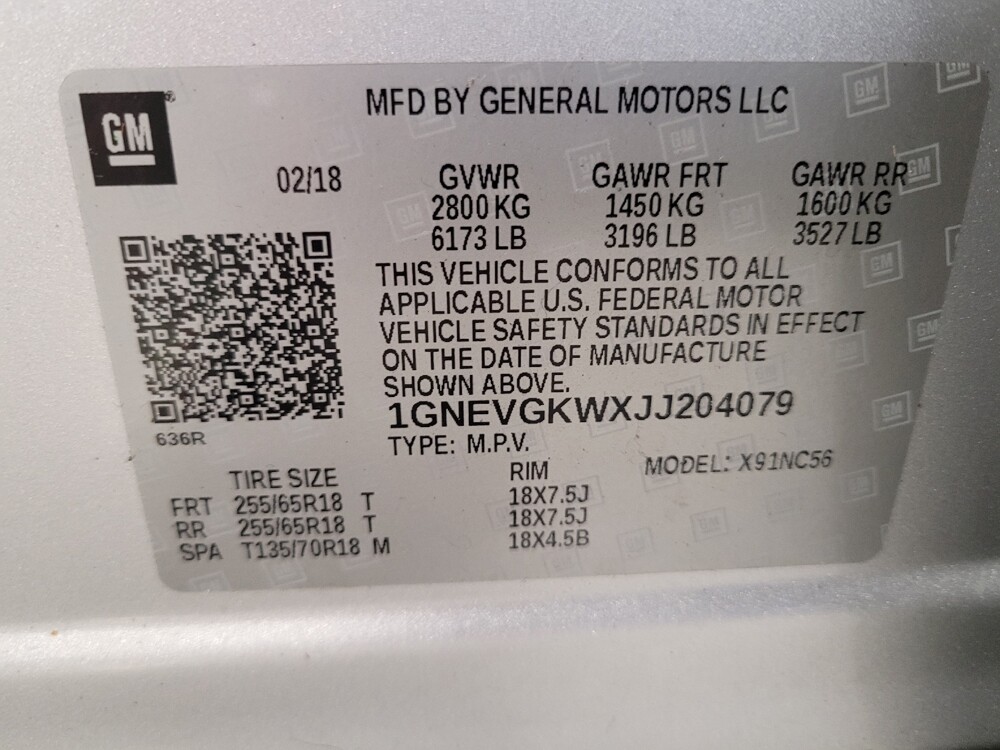 2018 Chevrolet Traverse in Downey, CA 90241 - 18131455 33