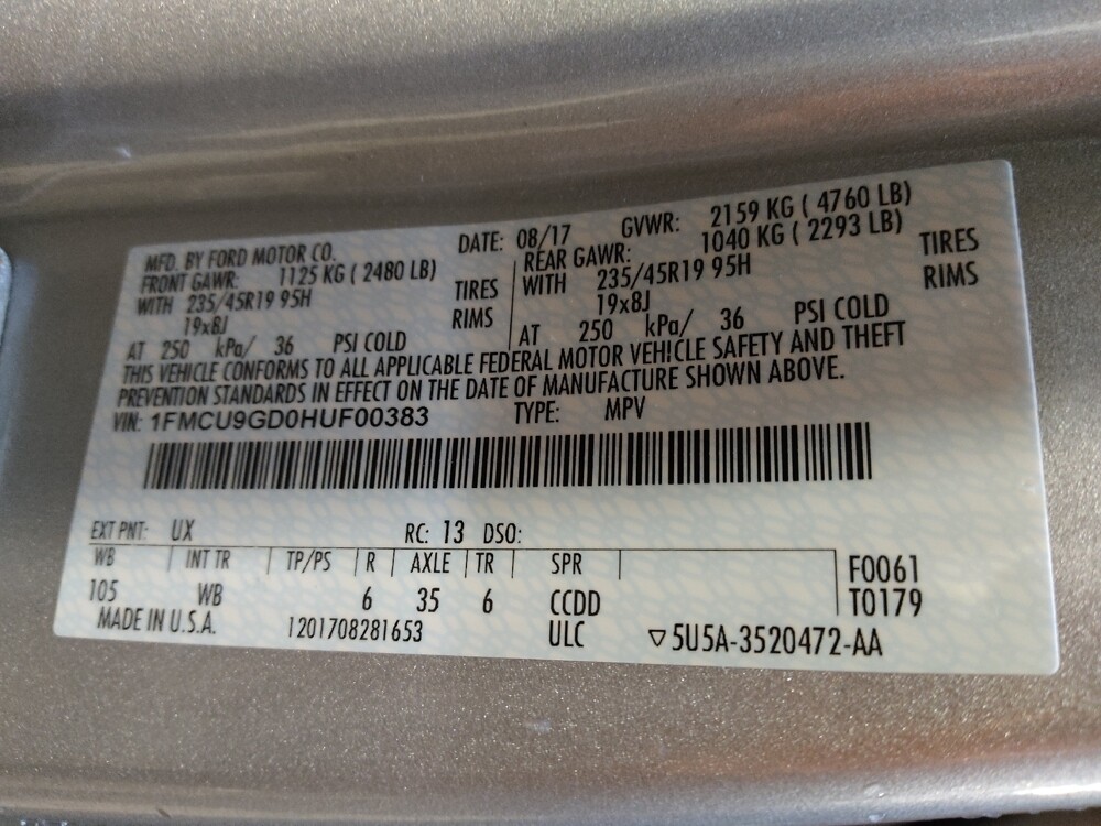 2017 Ford Escape in Gastonia, NC 28056 - 18131548 33