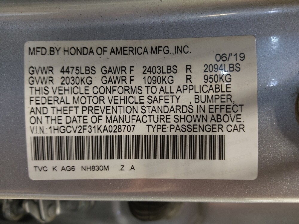 2019 Honda Accord in Charlotte, NC 28213 - 18131565 33