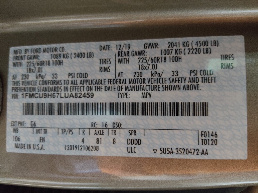 2020 Ford Escape in Columbia, SC 29210 - 18131641 33