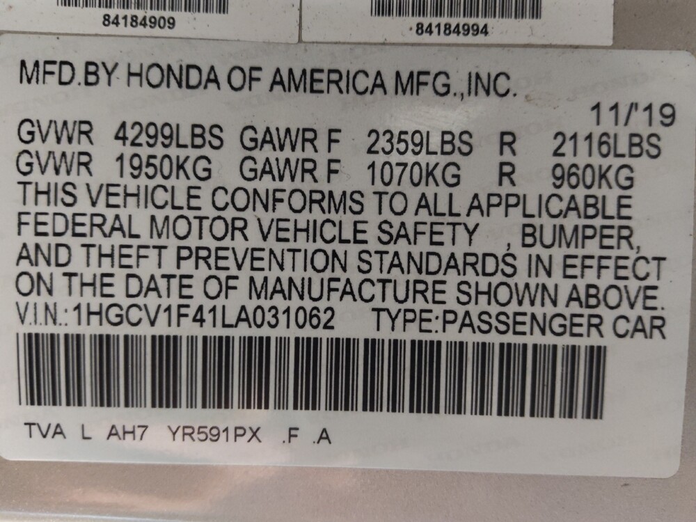 2020 Honda Accord in Corpus Christi, TX 78412 - 18131700 33
