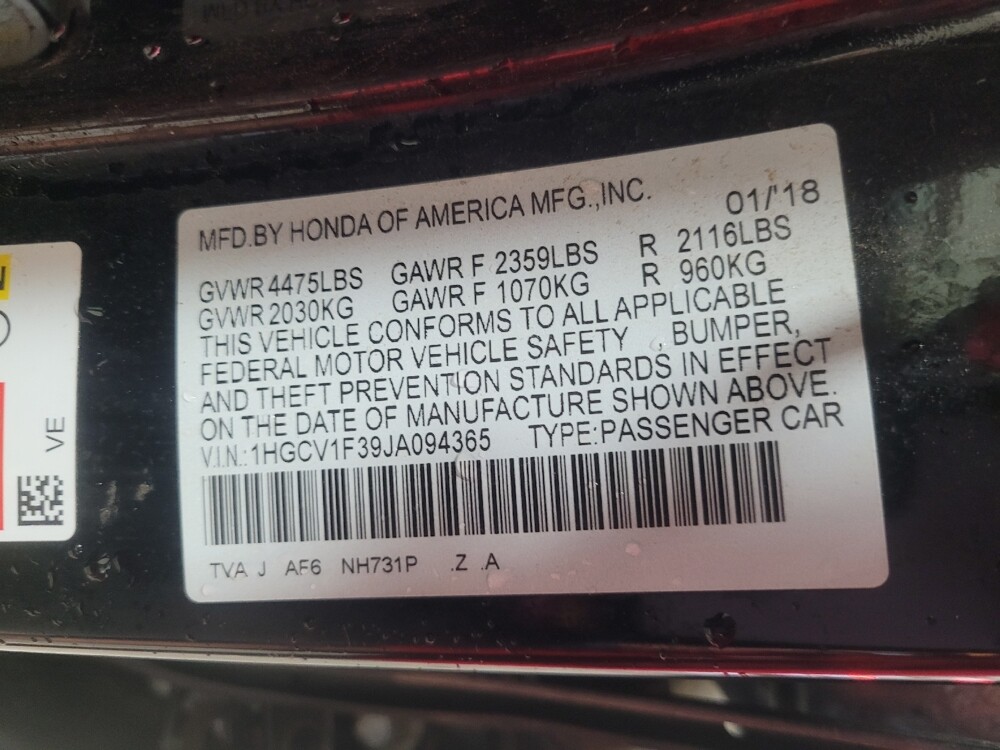 2018 Honda Accord in Athens, GA 30606 - 18132016 33