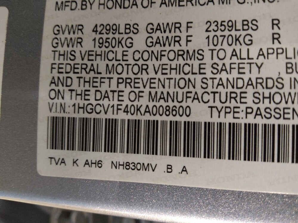 2019 Honda Accord in Union City, GA 30291 - 18132020 33