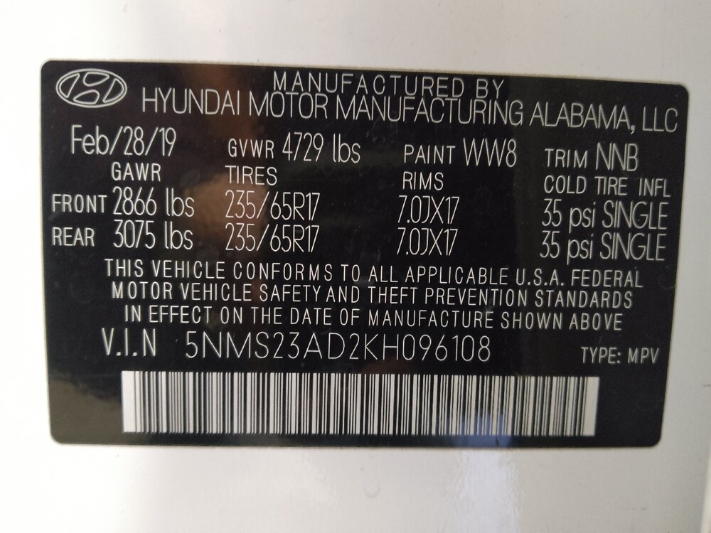 2019 Hyundai Santa Fe in Lauderdale Lakes, FL 33313 - 18132137 33