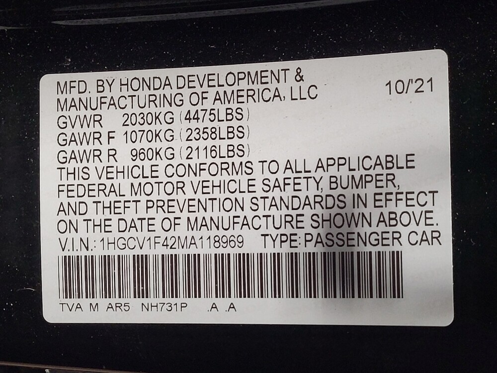 2021 Honda Accord in Jacksonville, FL 32225 - 18132155 33