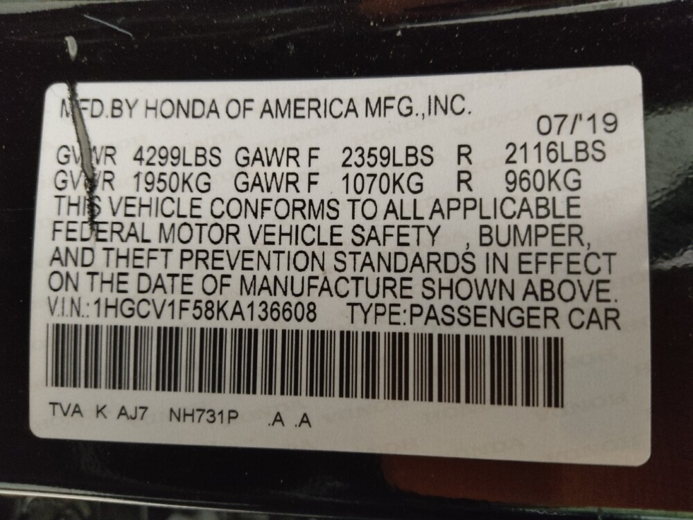 2019 Honda Accord in Lakewood, CO 80215 - 18132253 33