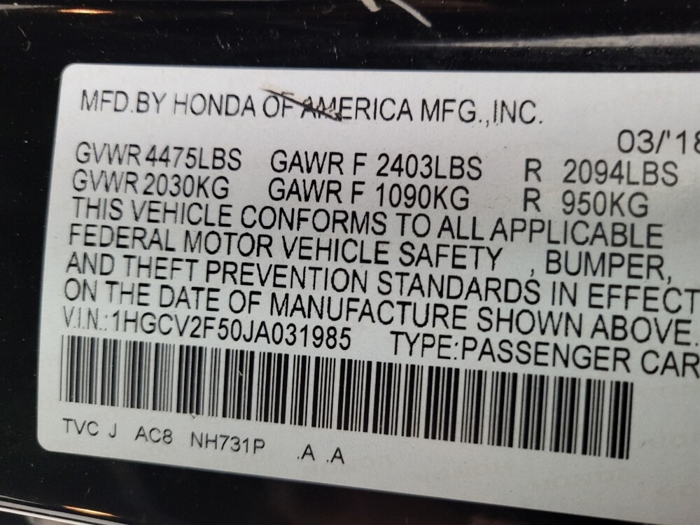 2018 Honda Accord in Memphis, TN 38128 - 18132299 33