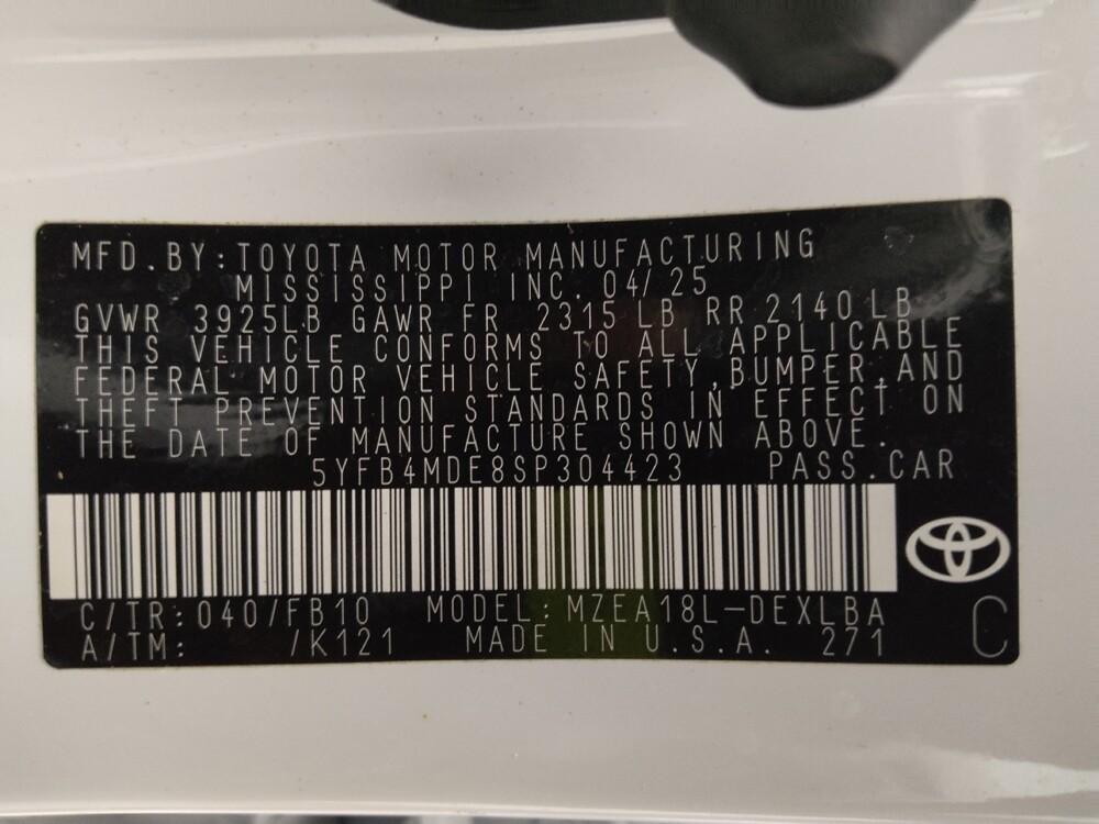 2025 Toyota Corolla in Tallahassee, FL 32304 - 18132724 33