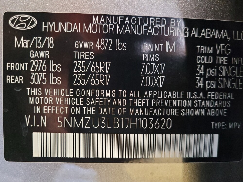 2018 Hyundai Santa Fe in Augusta, GA 30907 - 18132869 33