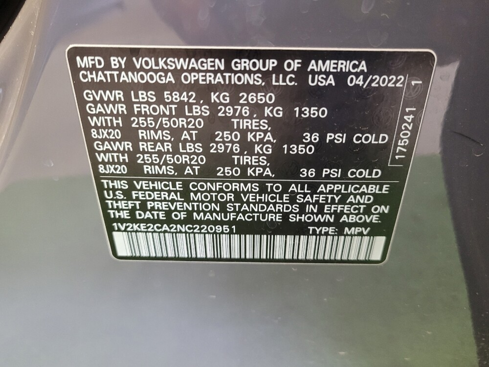 2022 Volkswagen Atlas in Columbus, OH 43228 - 18133012 33