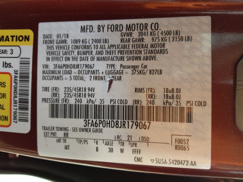 2018 Ford Fusion in Salem, VA 24153 - 18133352 33