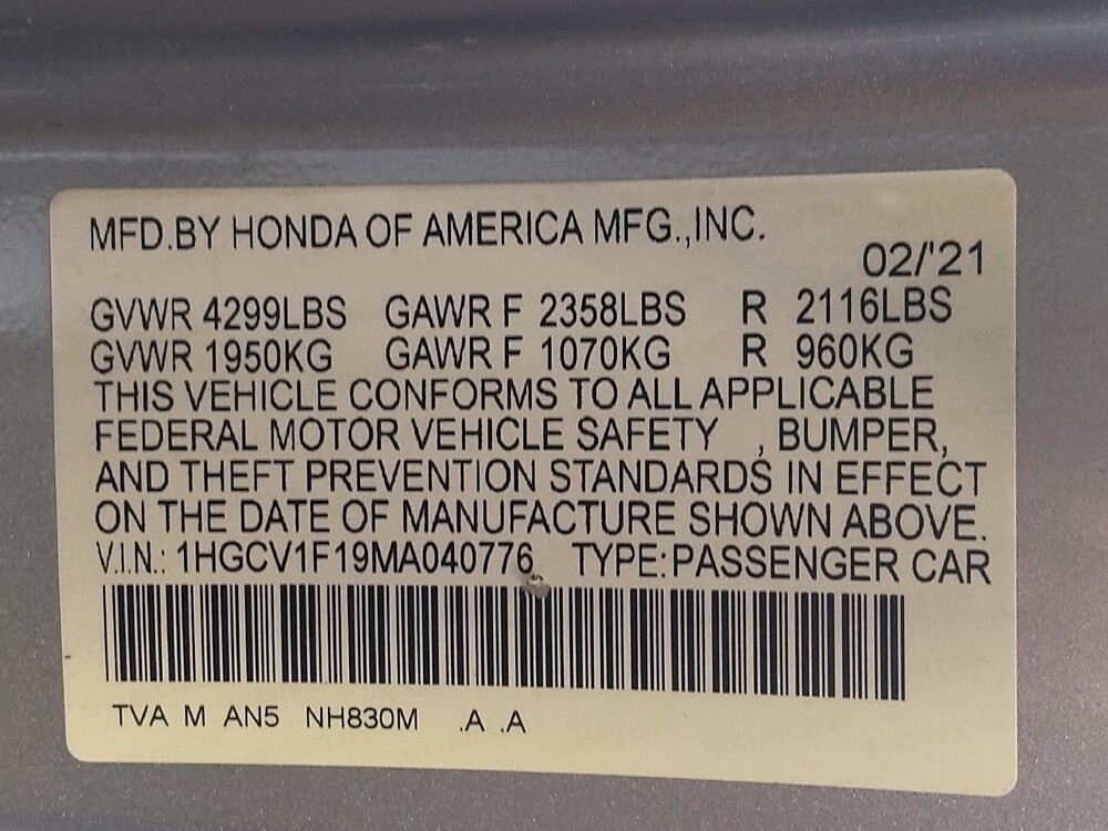 2021 Honda Accord in San Antonio, TX 78238 - 18133383 33