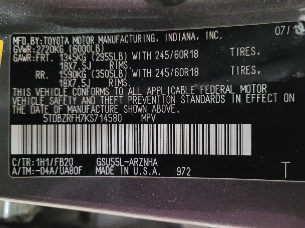 2019 Toyota Highlander in Williamstown, NJ 8094 - 18133447 33