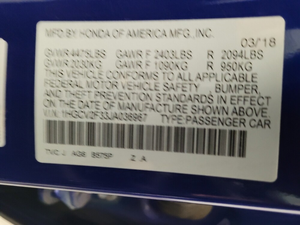 2018 Honda Accord in Downey, CA 90241 - 18133531 33