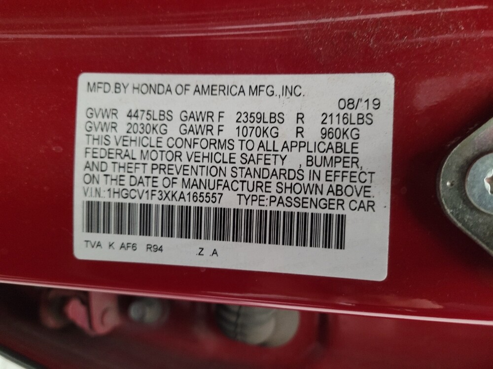 2019 Honda Accord in Sacramento, CA 95821 - 18133535 33