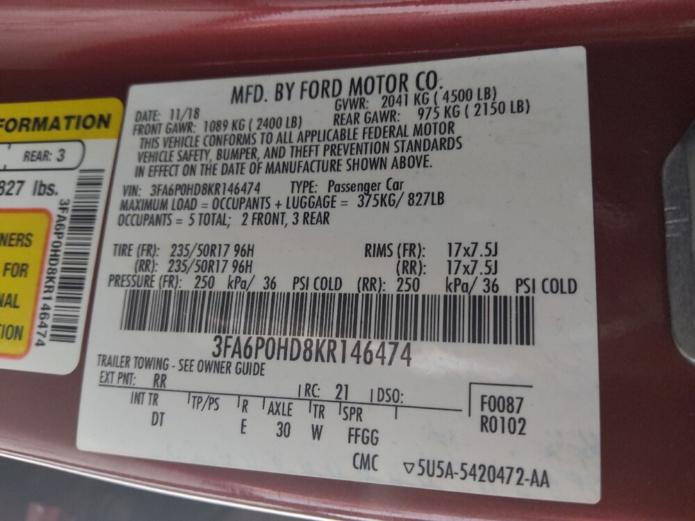 2019 Ford Fusion in Duluth, GA 30096 - 18133569 33