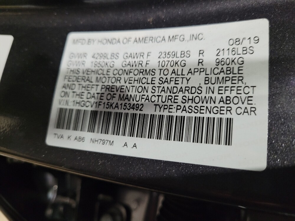 2019 Honda Accord in Richmond, VA 23235 - 18133768 33