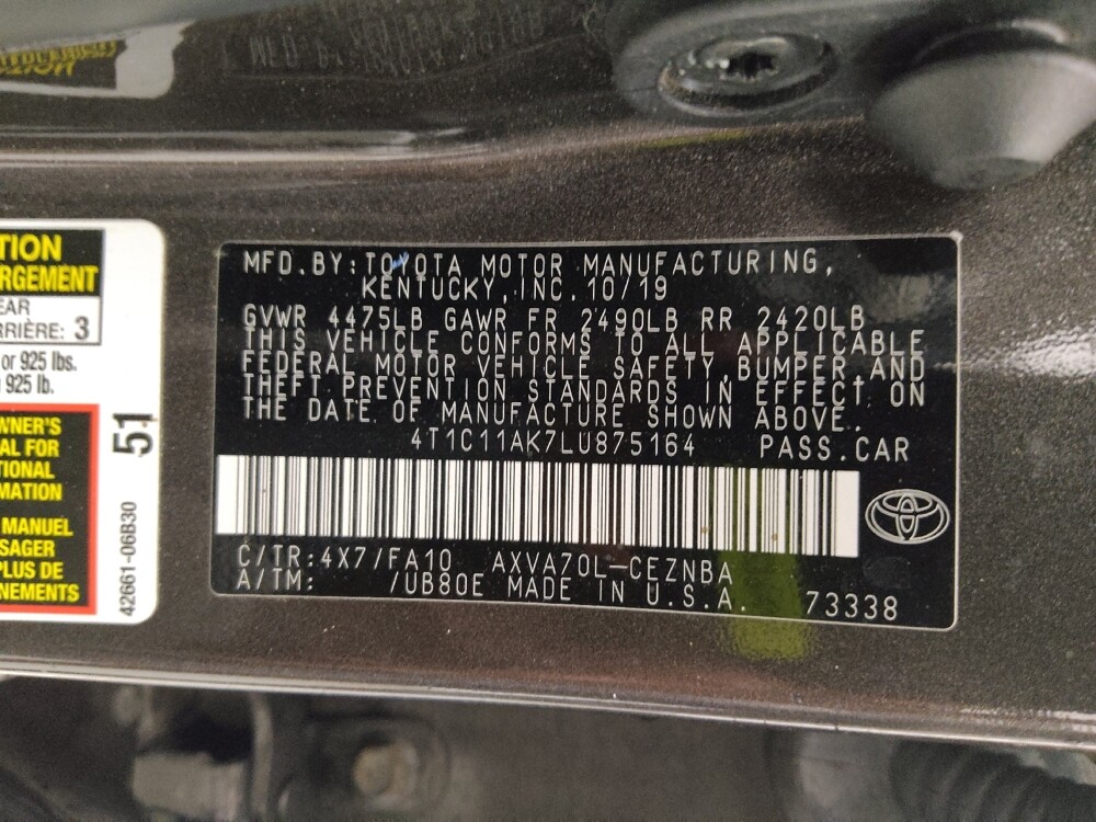 2020 Toyota Camry in Fort Myers, FL 33907 - 18133991 33