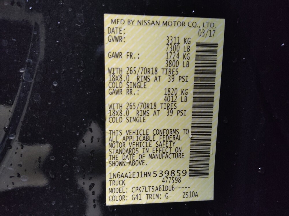 2017 Nissan Titan in Macon, GA 31210 - 18134002 33