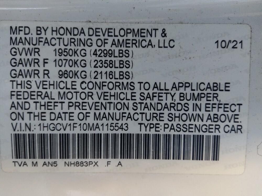 2021 Honda Accord in Baton Rouge, LA 70816 - 18134184 33