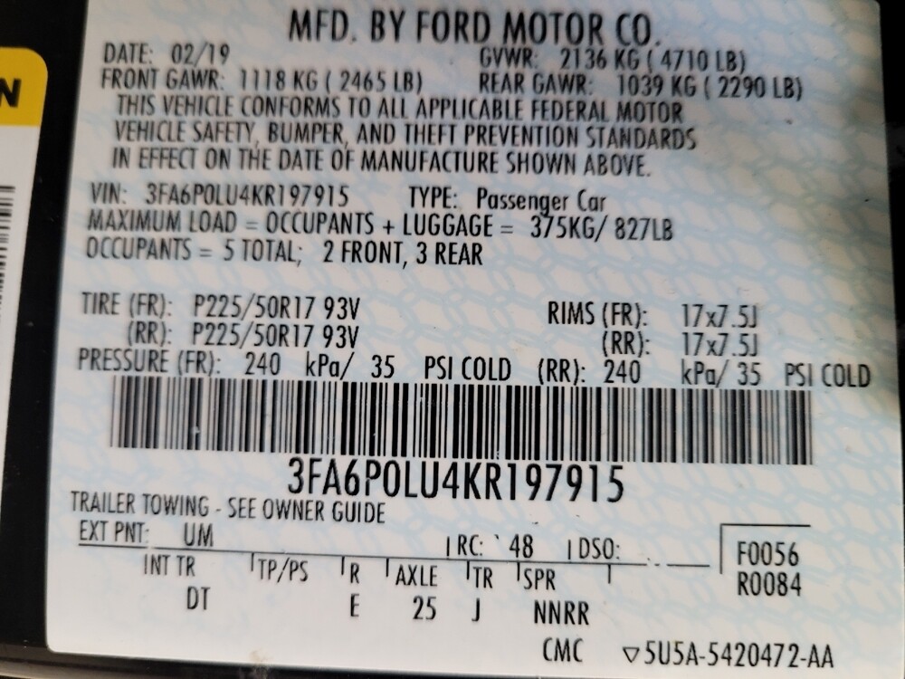 2019 Ford Fusion in Downey, CA 90241 - 18134428 33