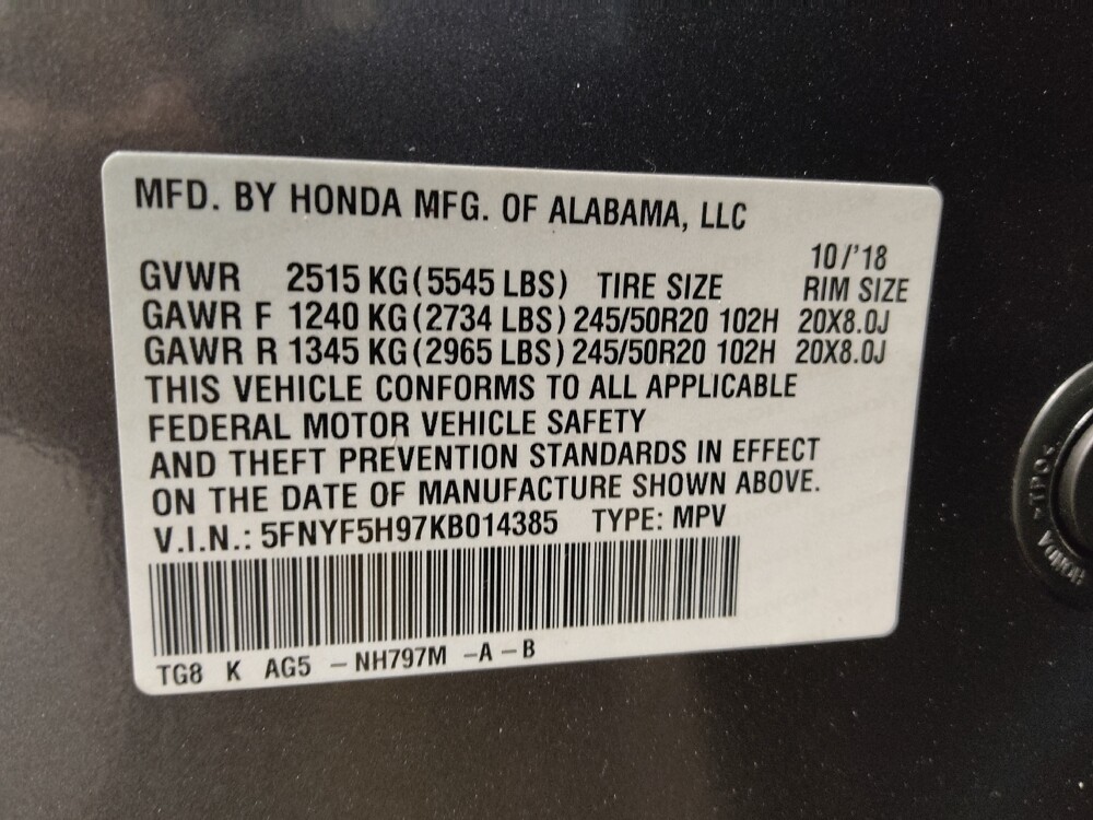 2019 Honda Pilot in Morrow, GA 30260 - 18134433 33