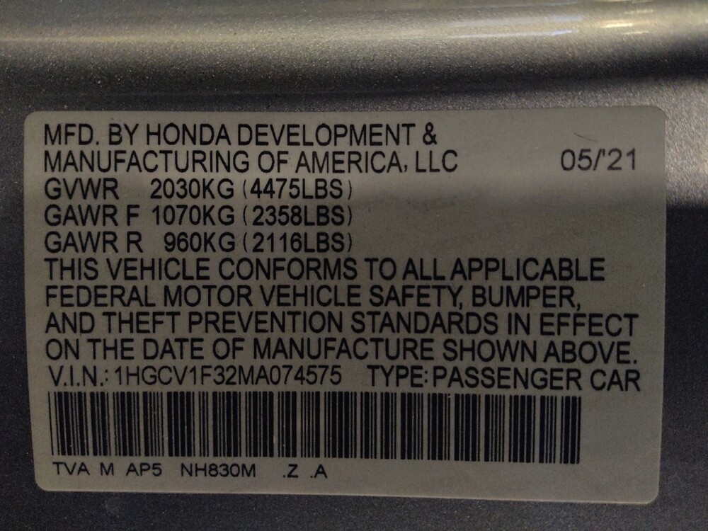 2021 Honda Accord in Jacksonville, FL 32225 - 18134582 32