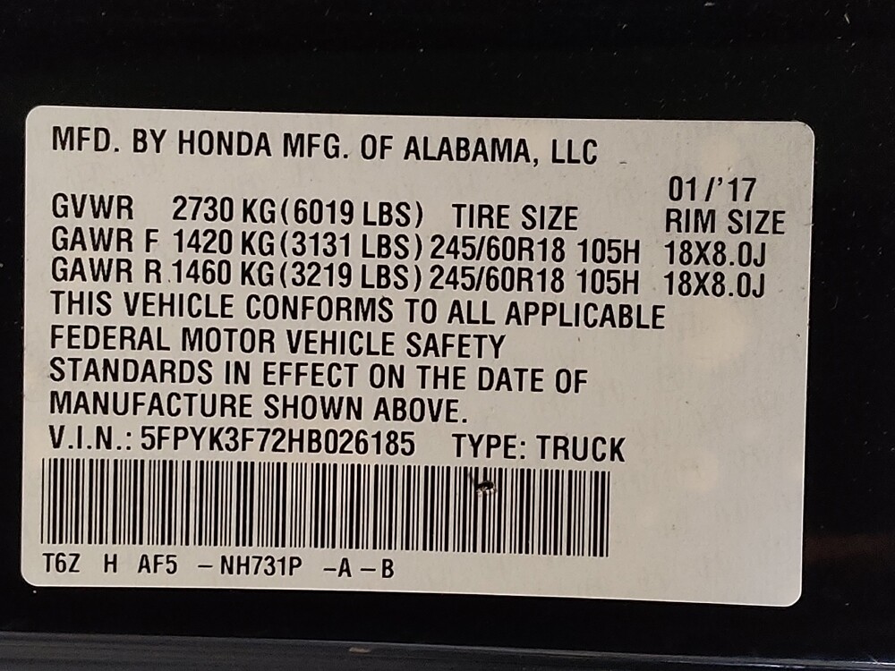 2017 Honda Ridgeline in Kissimmee, FL 34744 - 18134585 33