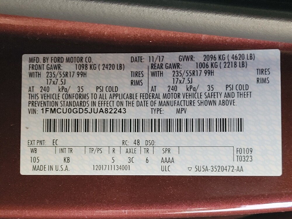 2018 Ford Escape in Lauderdale Lakes, FL 33313 - 18134601 33