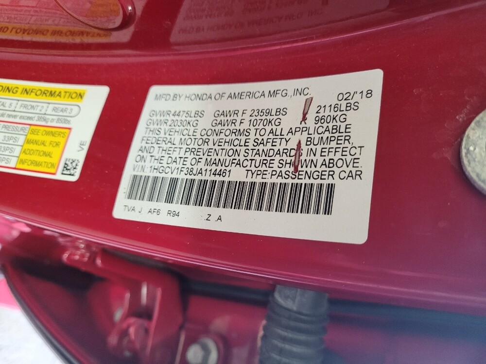 2018 Honda Accord in Indianapolis, IN 46222 - 18134734 33