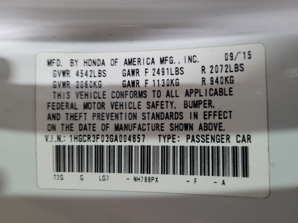 2016 Honda Accord in Chesapeake, VA 23320 - 18134765 33