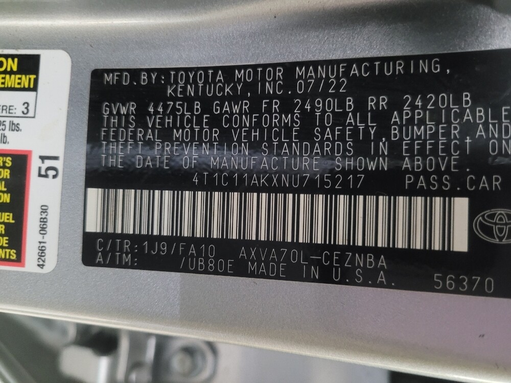 2022 Toyota Camry in Macon, GA 31210 - 18134884 33