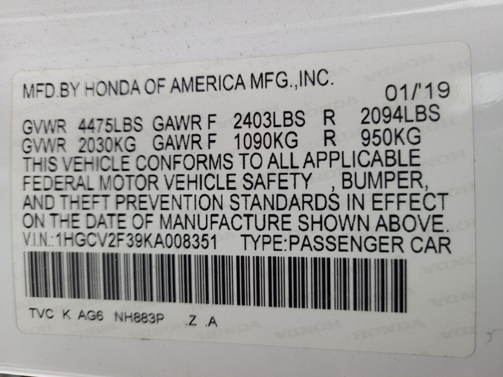 2019 Honda Accord in Antioch, TN 37013 - 18135000 33