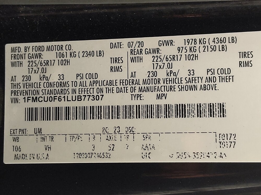 2020 Ford Escape in Houston, TX 77074 - 18135015 33