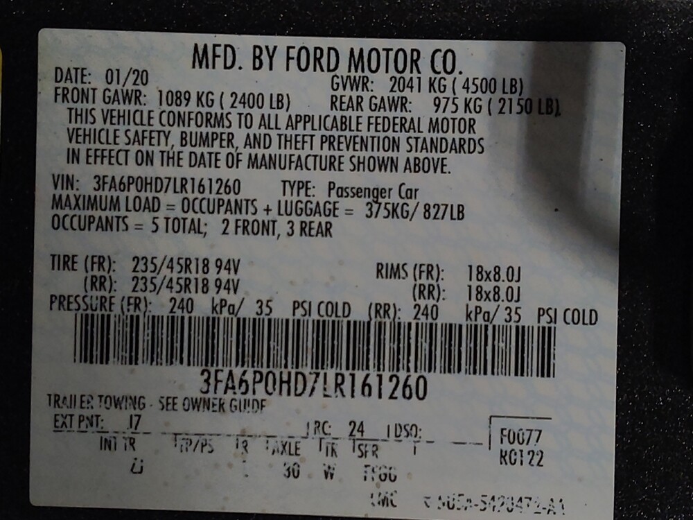 2020 Ford Fusion in Savannah, GA 31419 - 18135686 33