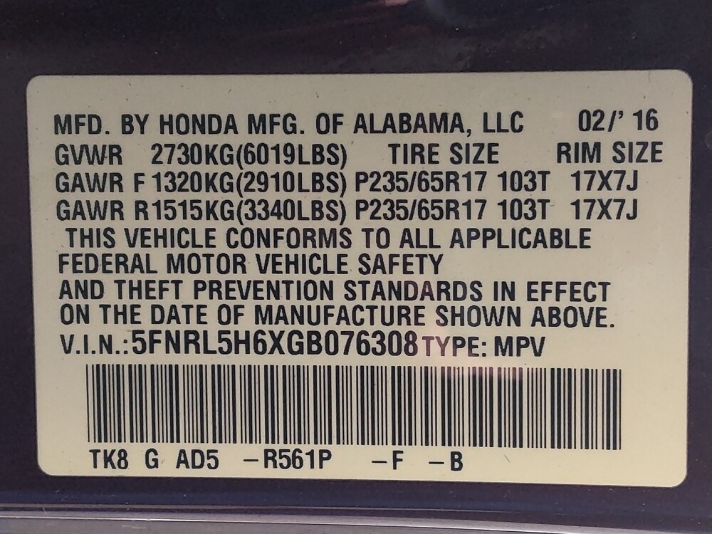 2016 Honda Odyssey in Houston, TX 77060 - 18135790 33