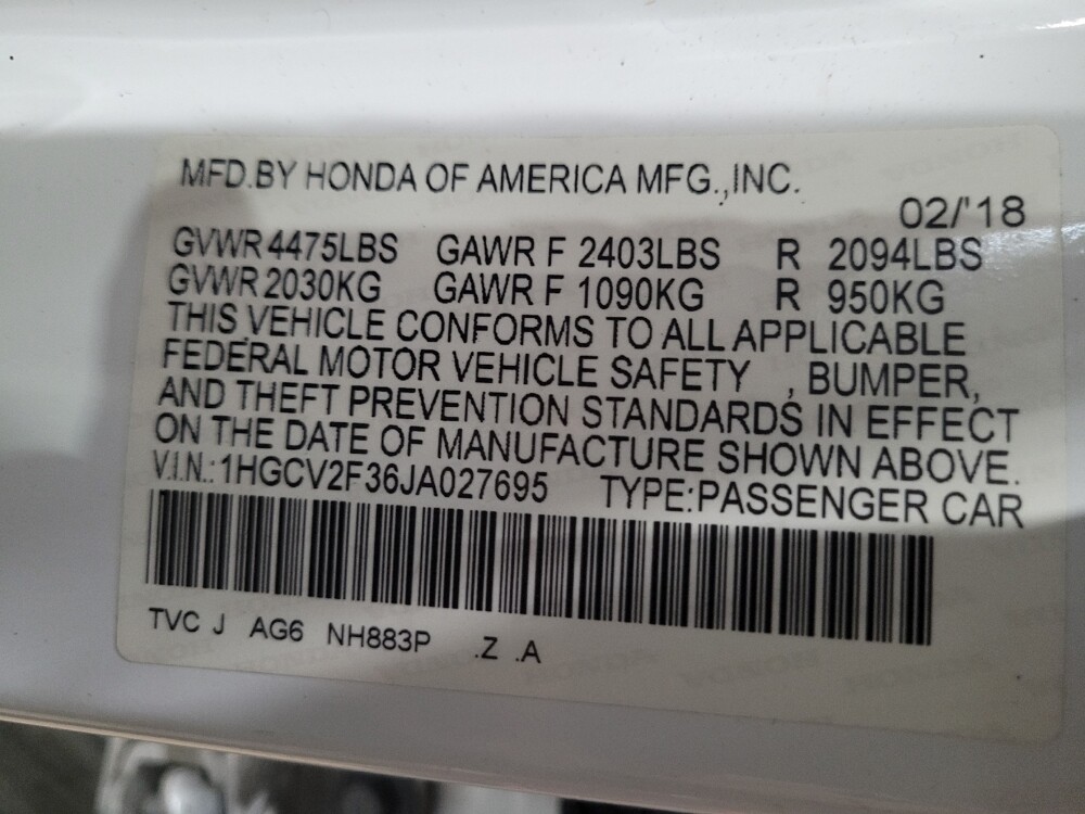 2018 Honda Accord in Chesapeake, VA 23320 - 18135885 33