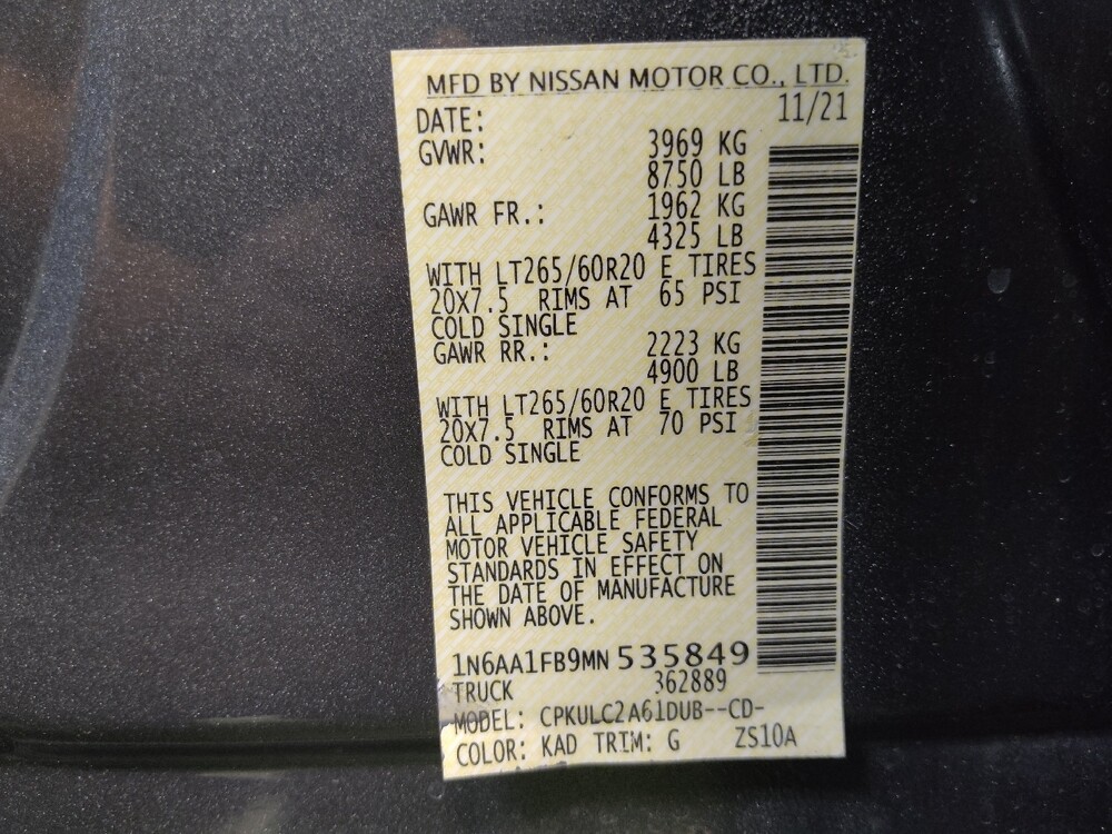 2021 Nissan Titan in Clearwater, FL 33764 - 18136126 33