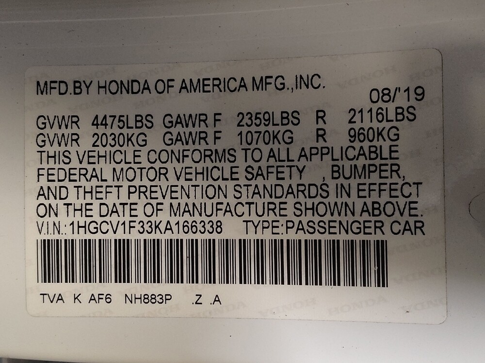 2019 Honda Accord in Kissimmee, FL 34744 - 18136135 33