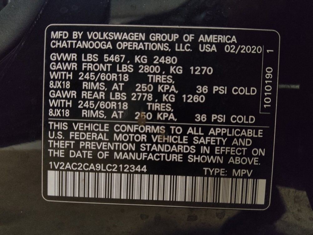 2020 Volkswagen Atlas in Salem, VA 24153 - 18136151 33