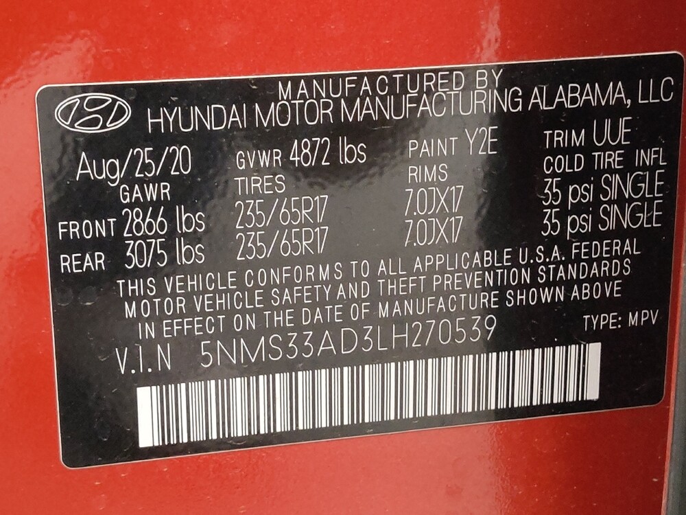 2020 Hyundai Santa Fe in Madison, TN 37115 - 18136213 33