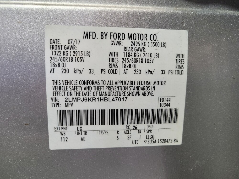 2017 Lincoln MKX in Fairfield, OH 45014 - 18136252 33