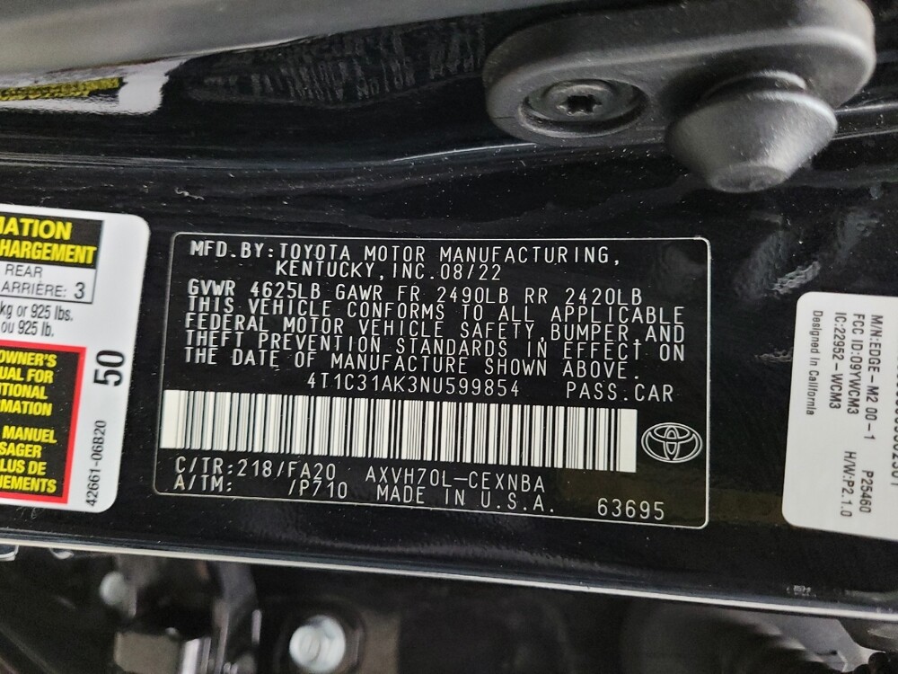 2022 Toyota Camry in Taylor, MI 48180 - 18136309 33